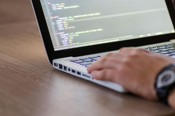 A developer is writing code for the software.